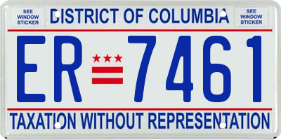 DC license plate ER7461