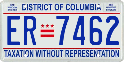 DC license plate ER7462