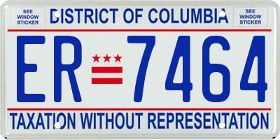 DC license plate ER7464