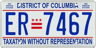 DC license plate ER7467