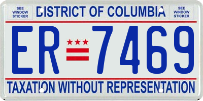 DC license plate ER7469