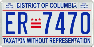 DC license plate ER7470