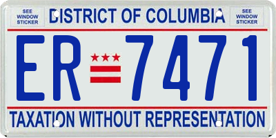 DC license plate ER7471