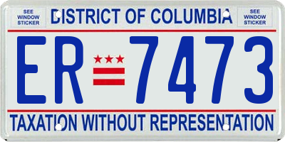 DC license plate ER7473