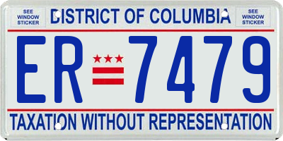 DC license plate ER7479