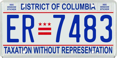 DC license plate ER7483
