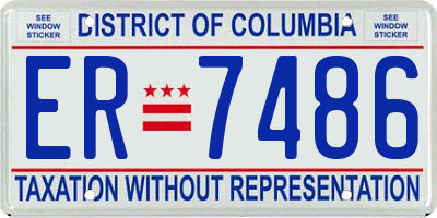DC license plate ER7486
