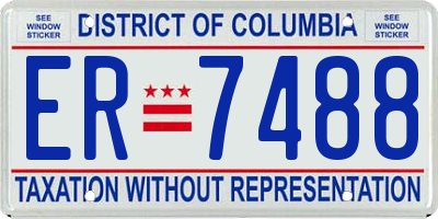 DC license plate ER7488