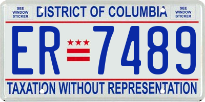 DC license plate ER7489