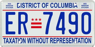 DC license plate ER7490