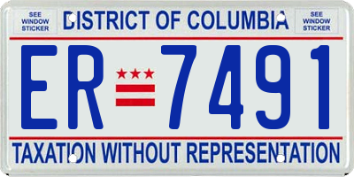 DC license plate ER7491