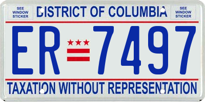 DC license plate ER7497