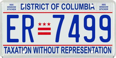 DC license plate ER7499