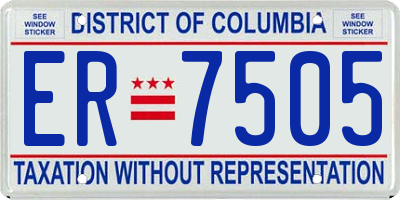 DC license plate ER7505