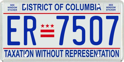DC license plate ER7507