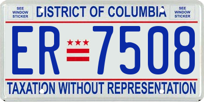 DC license plate ER7508