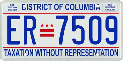 DC license plate ER7509
