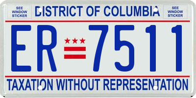DC license plate ER7511
