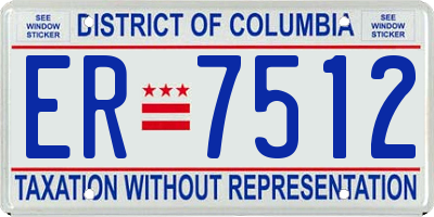 DC license plate ER7512