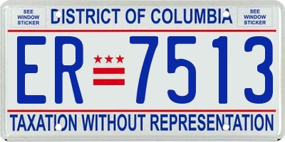DC license plate ER7513