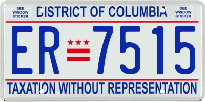 DC license plate ER7515