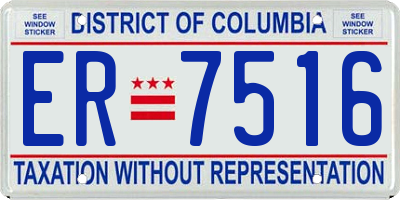 DC license plate ER7516