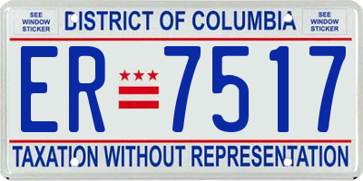 DC license plate ER7517