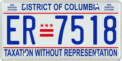 DC license plate ER7518