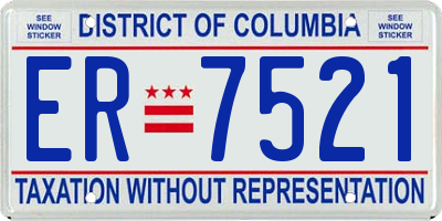 DC license plate ER7521