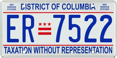 DC license plate ER7522
