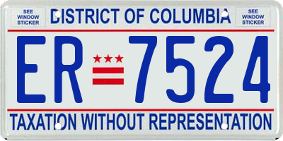 DC license plate ER7524