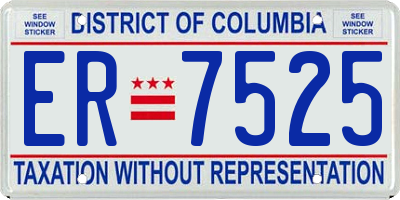 DC license plate ER7525