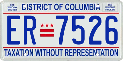 DC license plate ER7526