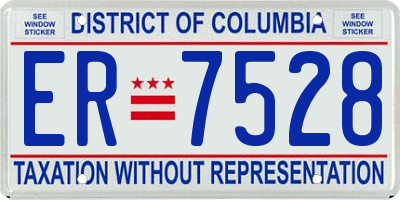 DC license plate ER7528