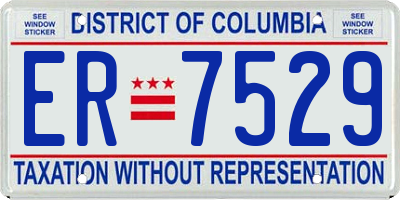 DC license plate ER7529