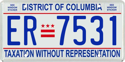 DC license plate ER7531