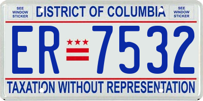 DC license plate ER7532