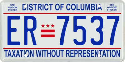 DC license plate ER7537