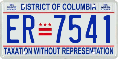 DC license plate ER7541