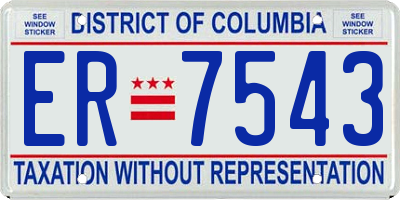 DC license plate ER7543