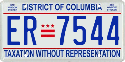 DC license plate ER7544