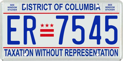 DC license plate ER7545