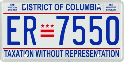 DC license plate ER7550