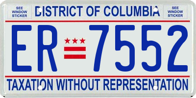 DC license plate ER7552