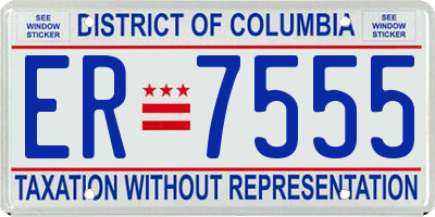 DC license plate ER7555