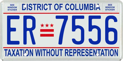 DC license plate ER7556