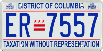 DC license plate ER7557