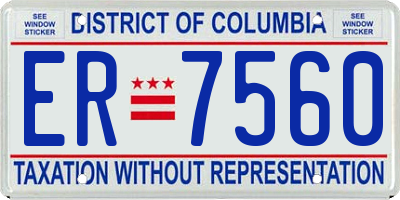 DC license plate ER7560