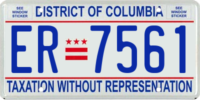 DC license plate ER7561