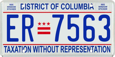 DC license plate ER7563